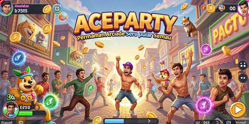 Screenshot gameplay ACEPARTY yang menunjukkan keseruan bermain.