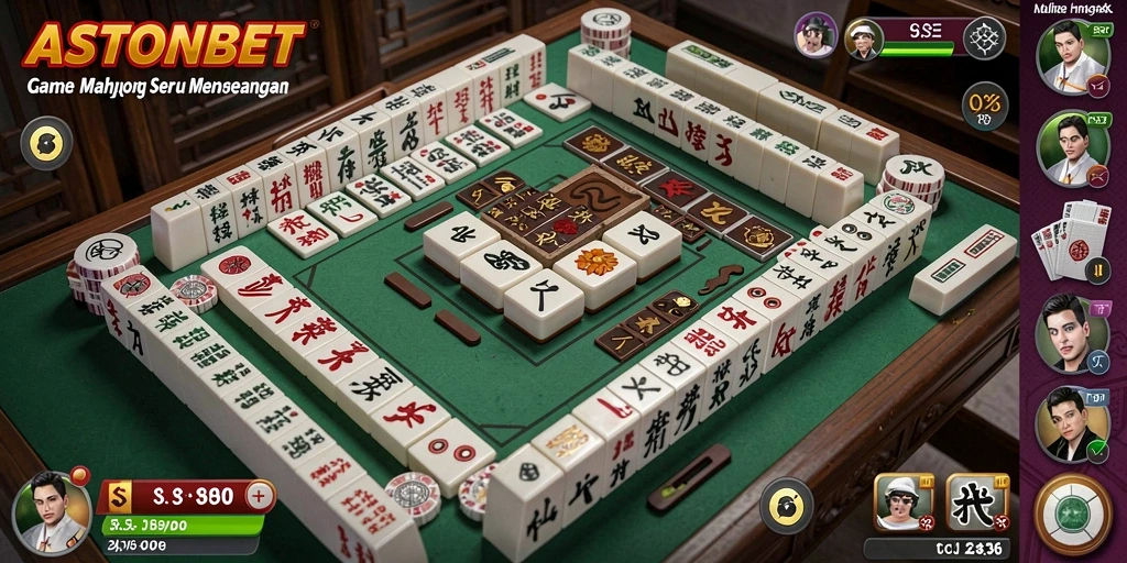 Screenshot gameplay ASTONBET yang menarik dengan pemandangan Mahjong yang memukau.