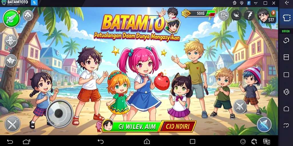 Tangkapan layar BATAMTOTO menampilkan aksi pertempuran yang seru dan karakter-avatar yang menawan.