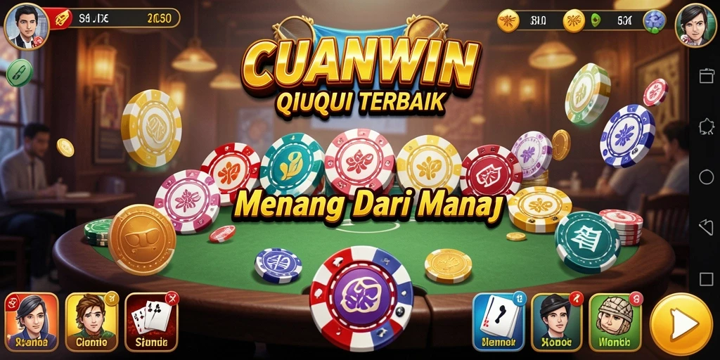 Tampilan menarik dari gameplay QiuQiu CUANWIN.