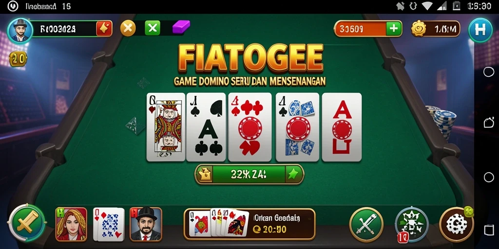 Tangkapan layar gameplay FIATOGEL menampilkan keseruan permainan Domino.