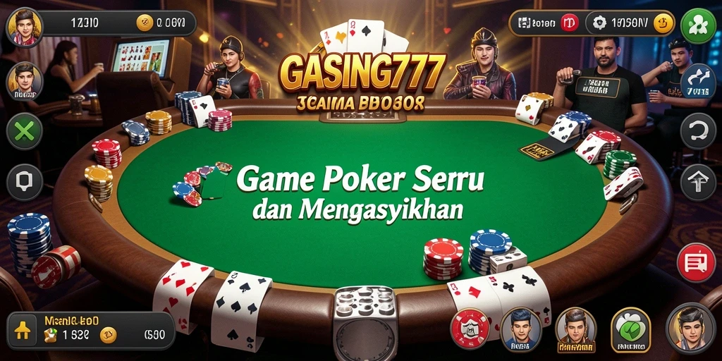 Screenshot gameplay GASING777 menunjukkan keseruan bermain poker secara online.