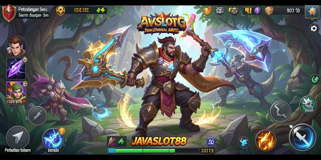 Menampilkan pertarungan epik dalam permainan ARPG JAVASLOT88.