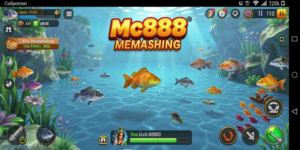 Tampilan menarik gameplay game memancing yang mengasyikkan.