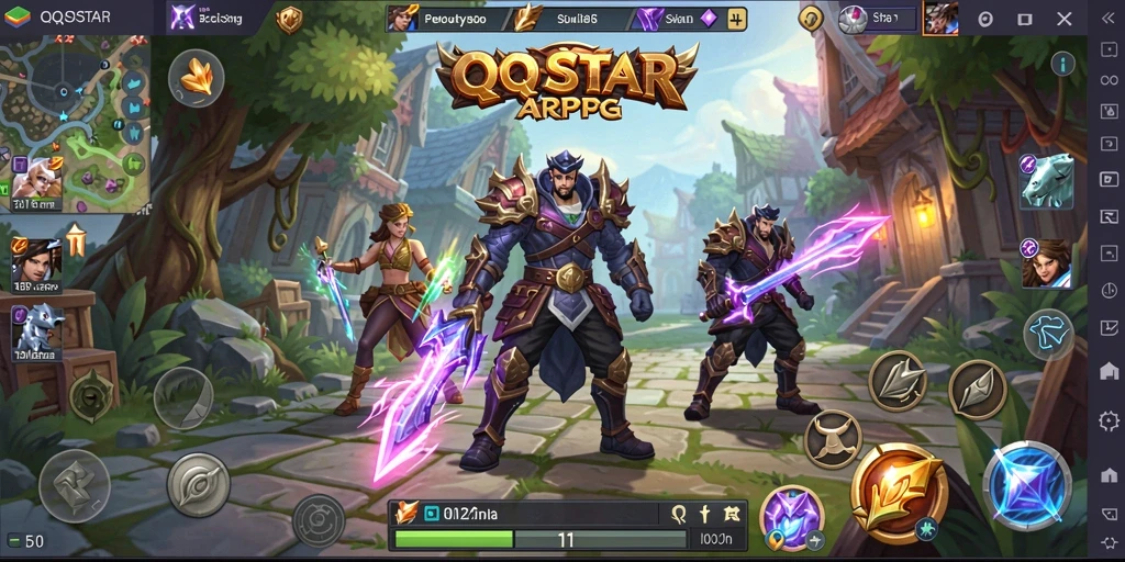 Screenshot menunjukkan pertarungan epik di dunia fantasi ARPG.