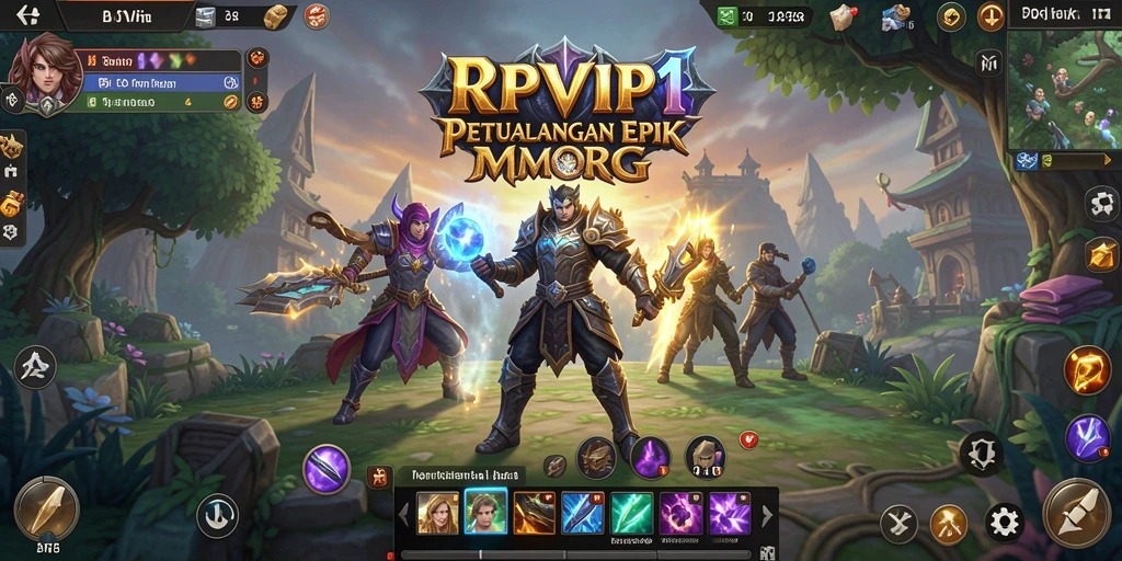 Screenshot RPVIP1 yang menunjukkan pertarungan seru dalam dunia MMORPG.