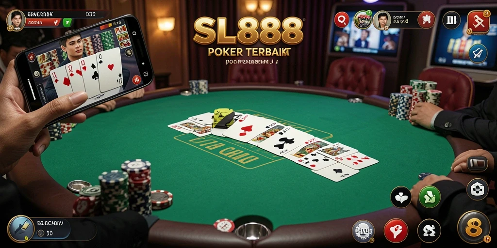 Tampilan gameplay Poker seru dan interaktif di SL888.