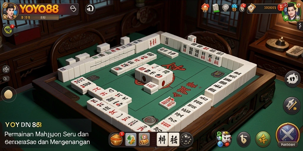 Screenshot gameplay YOYO88 menampilkan aksi seru permainan Mahjong.