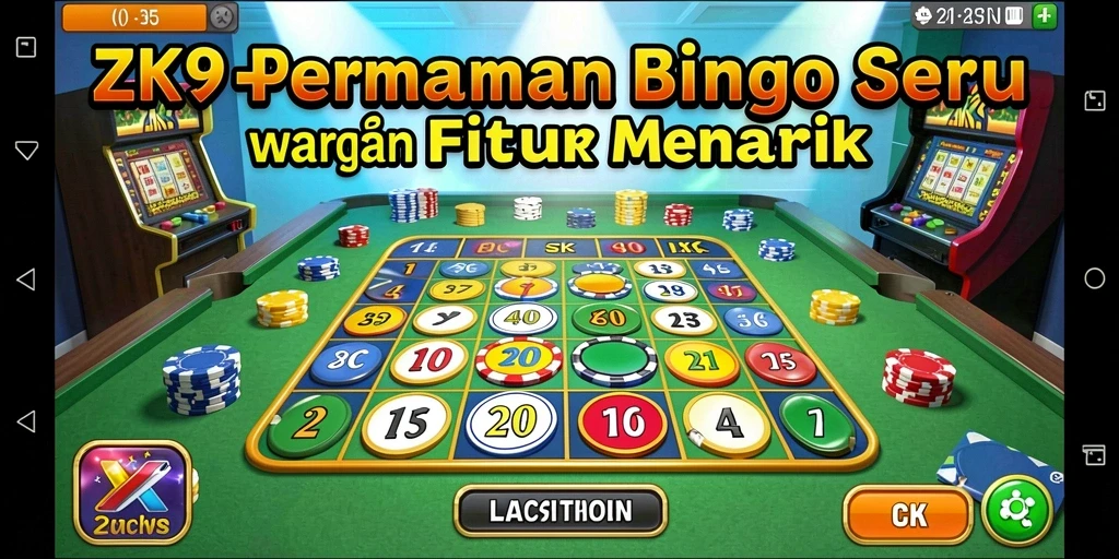 Screenshot gameplay ZK9 menampilkan suasana seru permainan Bingo.