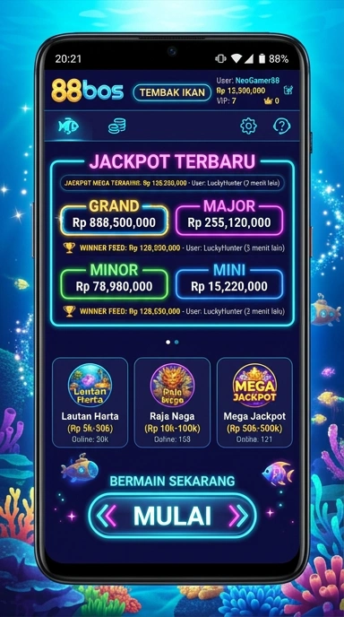 Tampilan utama aplikasi 88bos yang intuitif dan mudah digunakan.